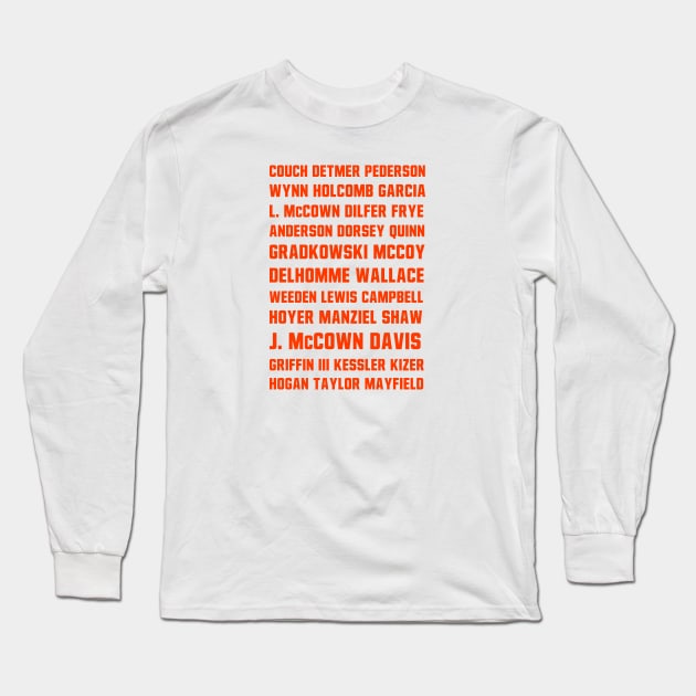 Browns Starting QBs Long Sleeve T-Shirt by StadiumSquad